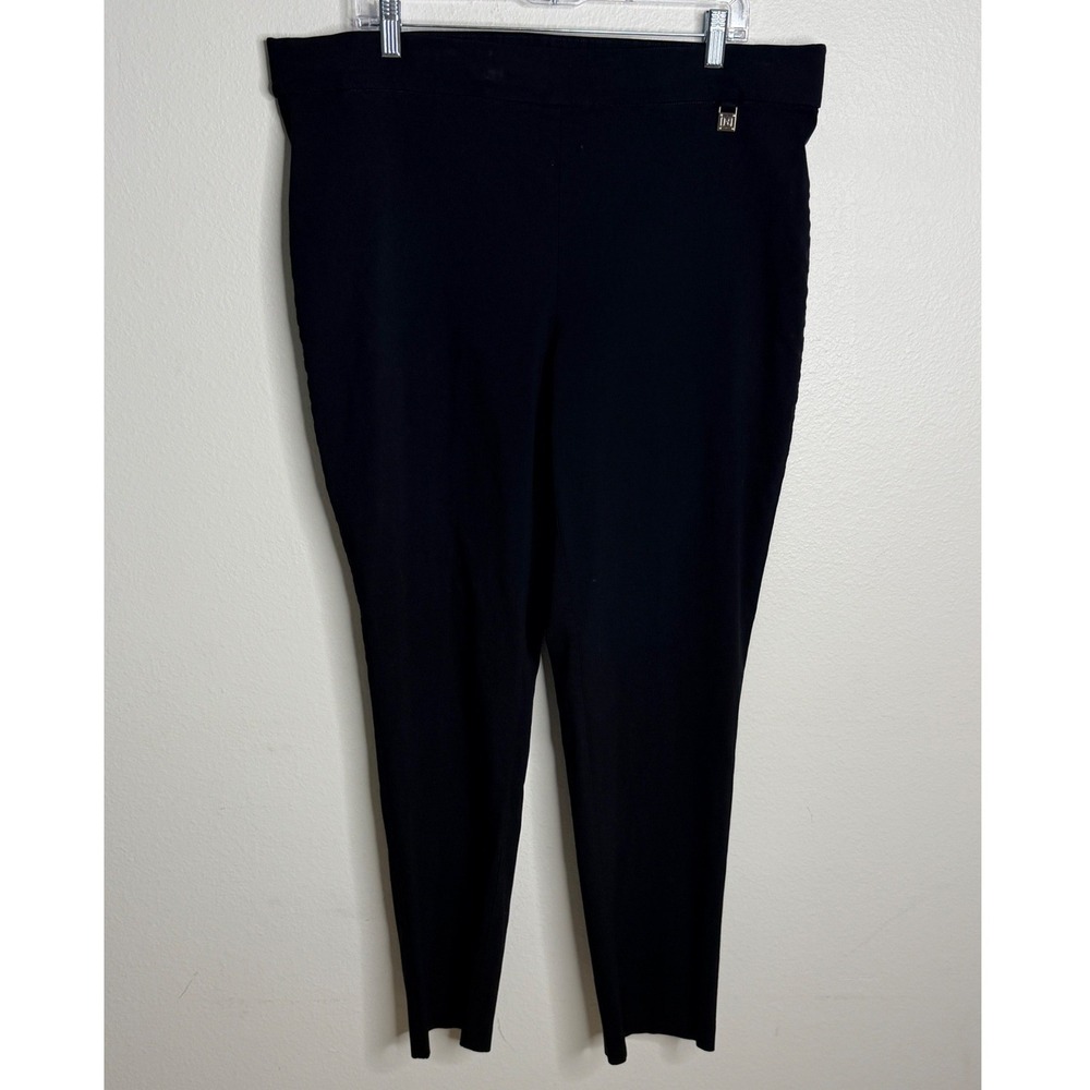 Rafaella Comfort Pants Sz 20W Black Tapered Leg Elastic Waist Workwear